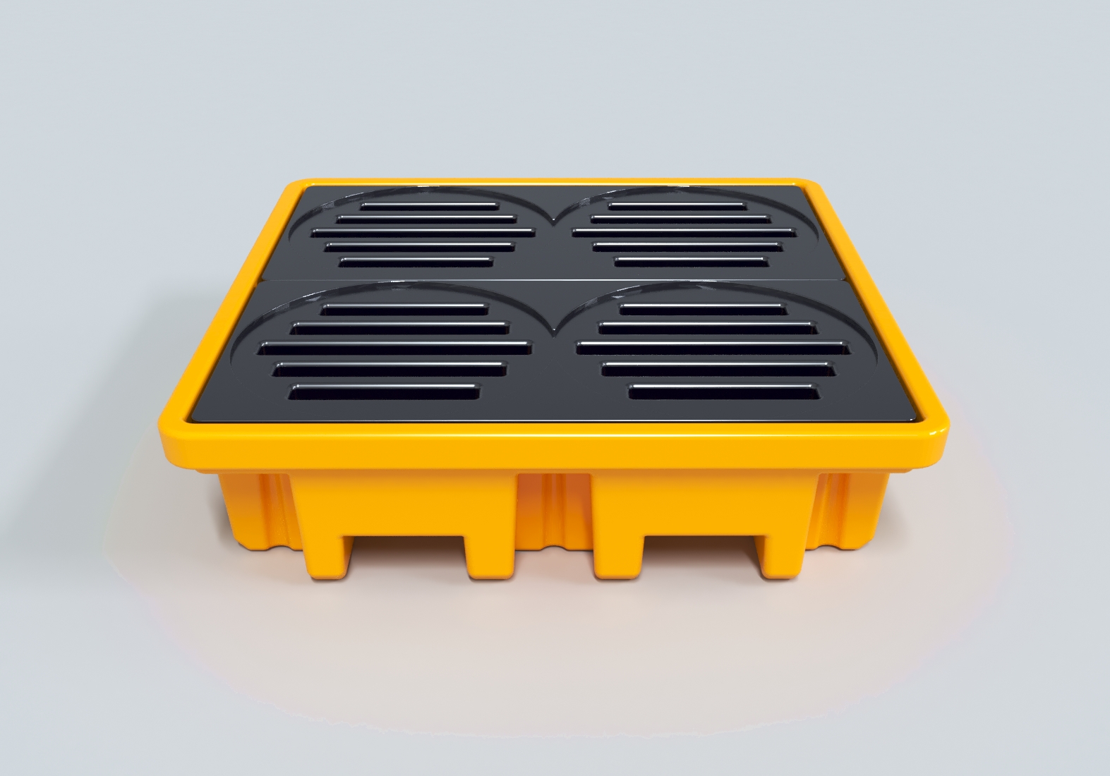 Pallet de Contenção 4 Tambores — Contenção de plástico reciclado