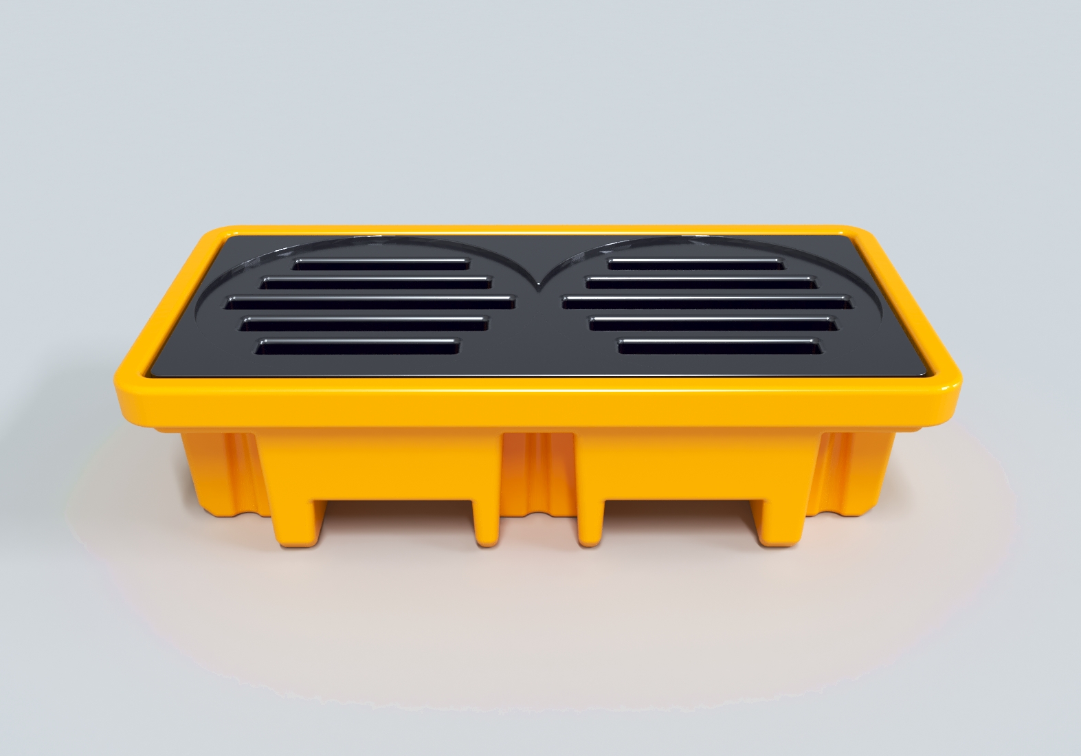 Pallet de Contenção 2 Tambores — Contenção de plástico reciclado